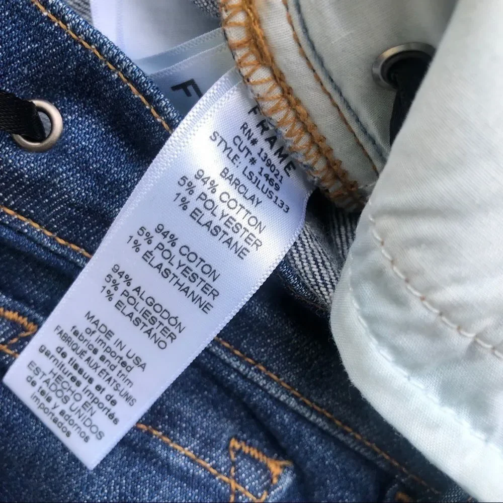 FRAME Le Skinny de Jeanne Lace Up Jeans 26 Raw Hem Fray Designer Denim NWT